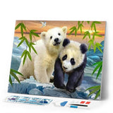 Diamond Painting | Diamond Painting - Bear and Panda | animals bear Diamond Painting Animals pandas | FiguredArt