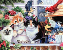 Load image into Gallery viewer, Diamond Painting | Diamond Painting - Cats and Birds | animals birds cats Diamond Painting Animals | FiguredArt