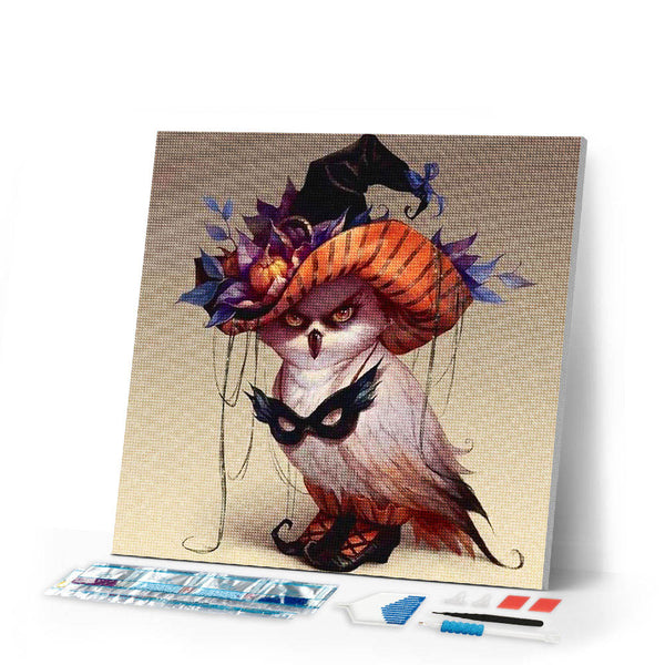 Diamond Painting | Diamond Painting - Bird with Hat | animals birds Diamond Painting Animals | FiguredArt
