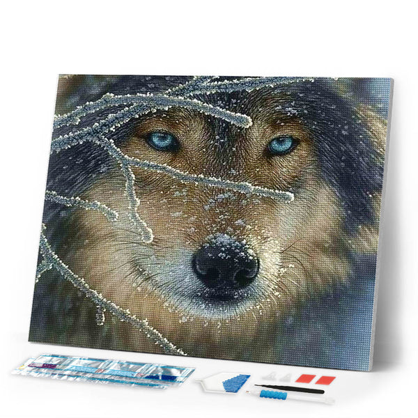Diamond Painting | Diamond Painting - Face of Wolf | animals Diamond Painting Animals rabbits wolves | FiguredArt
