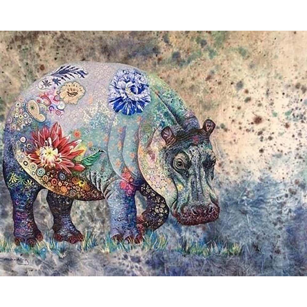 Diamond Painting - Hippo Flowers
