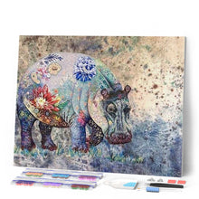 Load image into Gallery viewer, Diamond Painting - Hippo Flowers