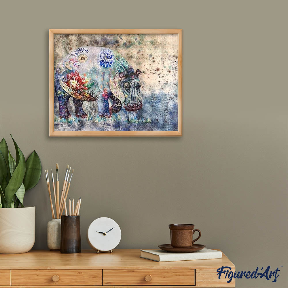 Diamond Painting - Hippo Flowers