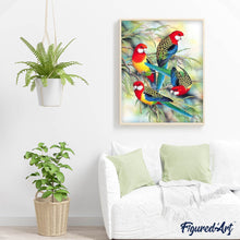 Load image into Gallery viewer, Diamond Painting - Parrots on Branch