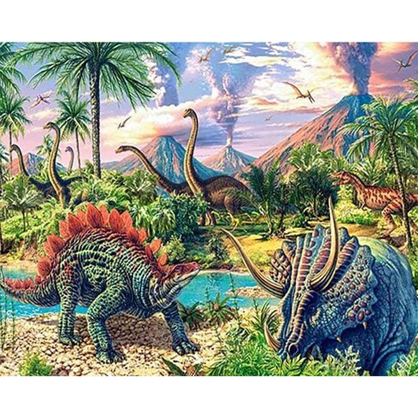 Diamond Painting - Dinosaurs and landscape