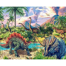 Load image into Gallery viewer, Diamond Painting - Dinosaurs and landscape