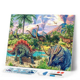 Diamond Painting | Diamond Painting - Dinosaurs and landscape | animals Diamond Painting Animals dinosaurs | FiguredArt