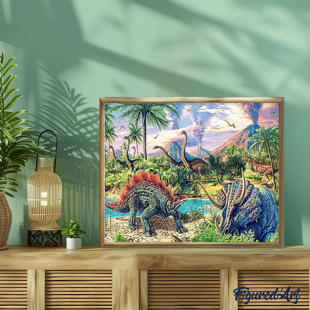 Diamond Painting - Dinosaurs and landscape