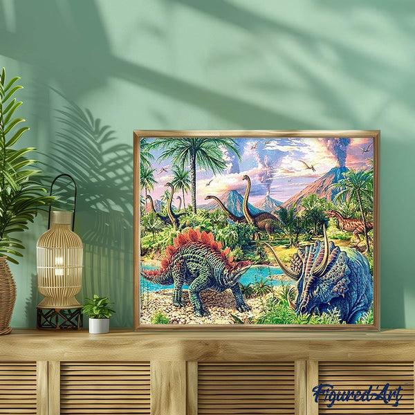 Diamond Painting - Dinosaurs and landscape
