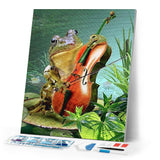Diamond Painting | Diamond Painting - Frog and Violin | animals Diamond Painting Animals frogs | FiguredArt