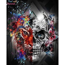 Load image into Gallery viewer, Diamond Painting - Lion and Skull