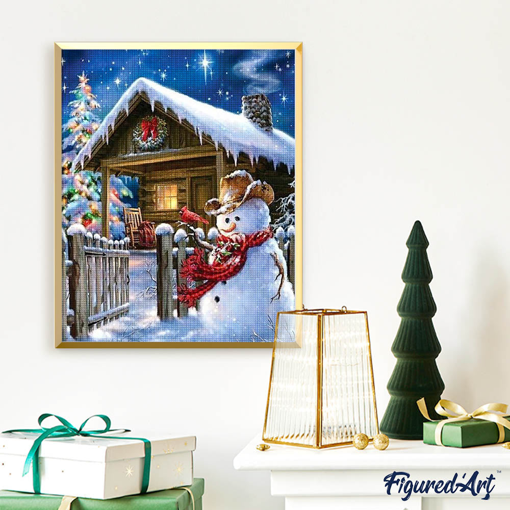 Diamond Painting - Winter House and Snowman