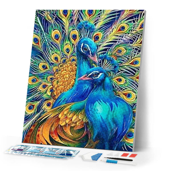 Diamond Painting | Diamond Painting - Couple of Peacocks | animals Diamond Painting Animals peacocks | FiguredArt