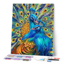 Load image into Gallery viewer, Diamond Painting - Couple of Peacocks