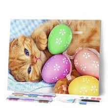 Load image into Gallery viewer, Diamond Painting - Cat and Eggs
