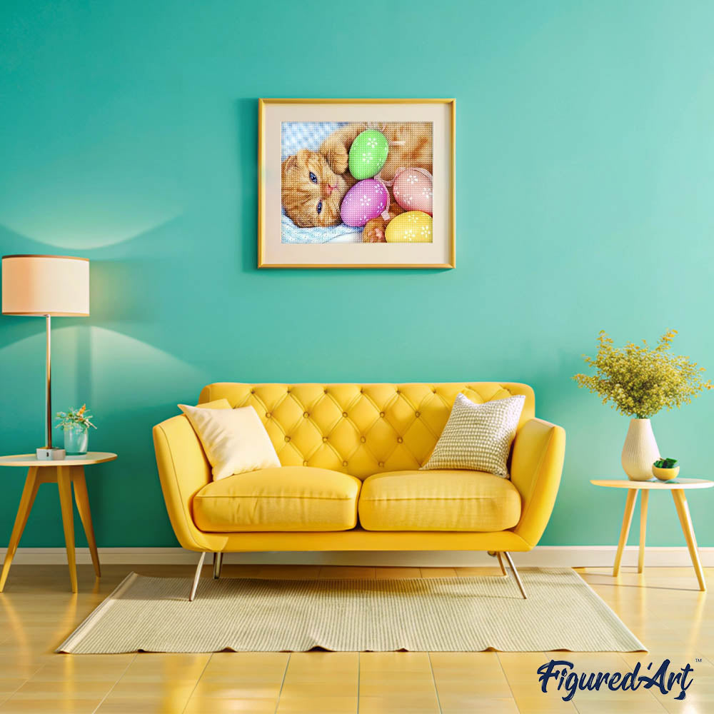 Diamond Painting - Cat and Eggs