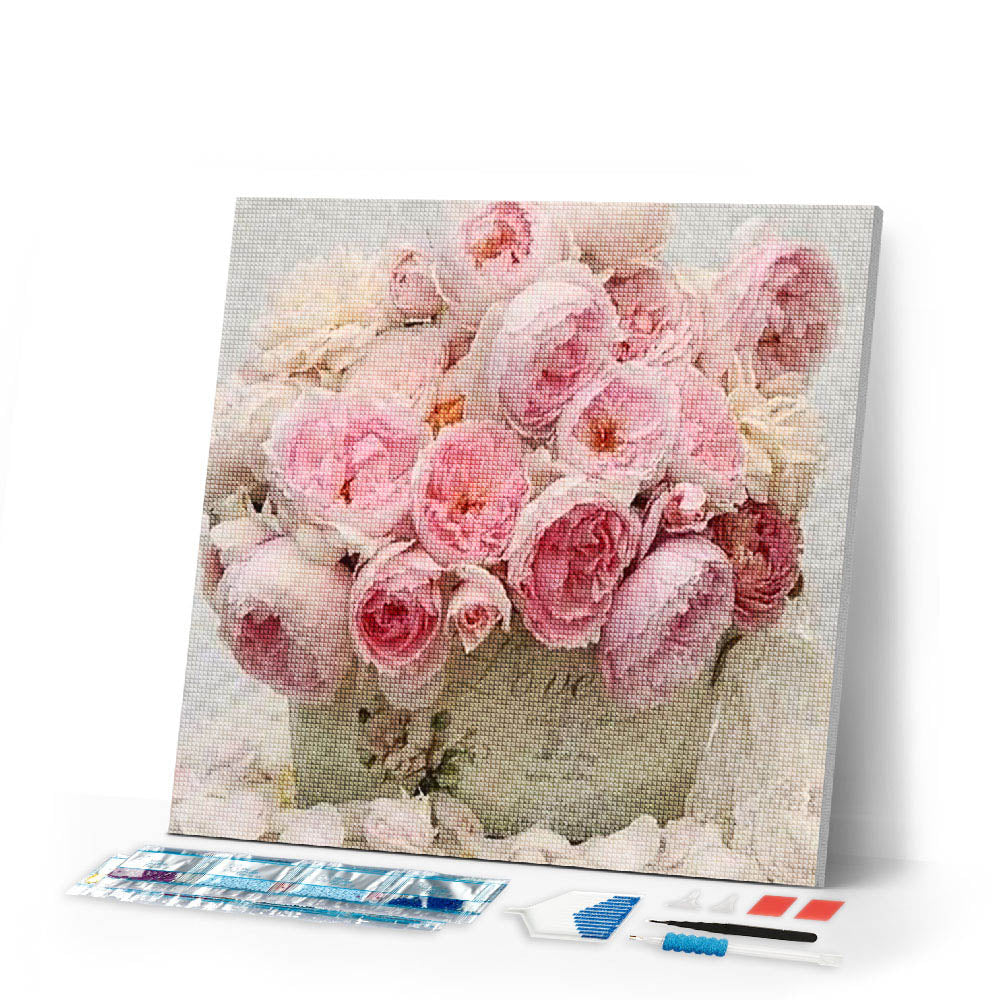 Diamond Painting | Diamond Painting - Life in Pink | Diamond Painting Flowers flowers | FiguredArt