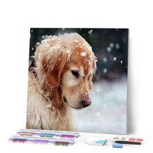 Load image into Gallery viewer, Diamond Painting - Dog in the Snow