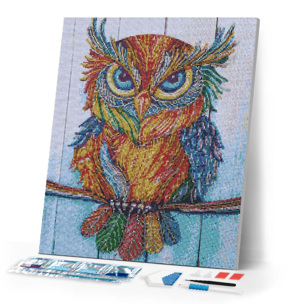 Diamond Painting - Owl and Rhinestones