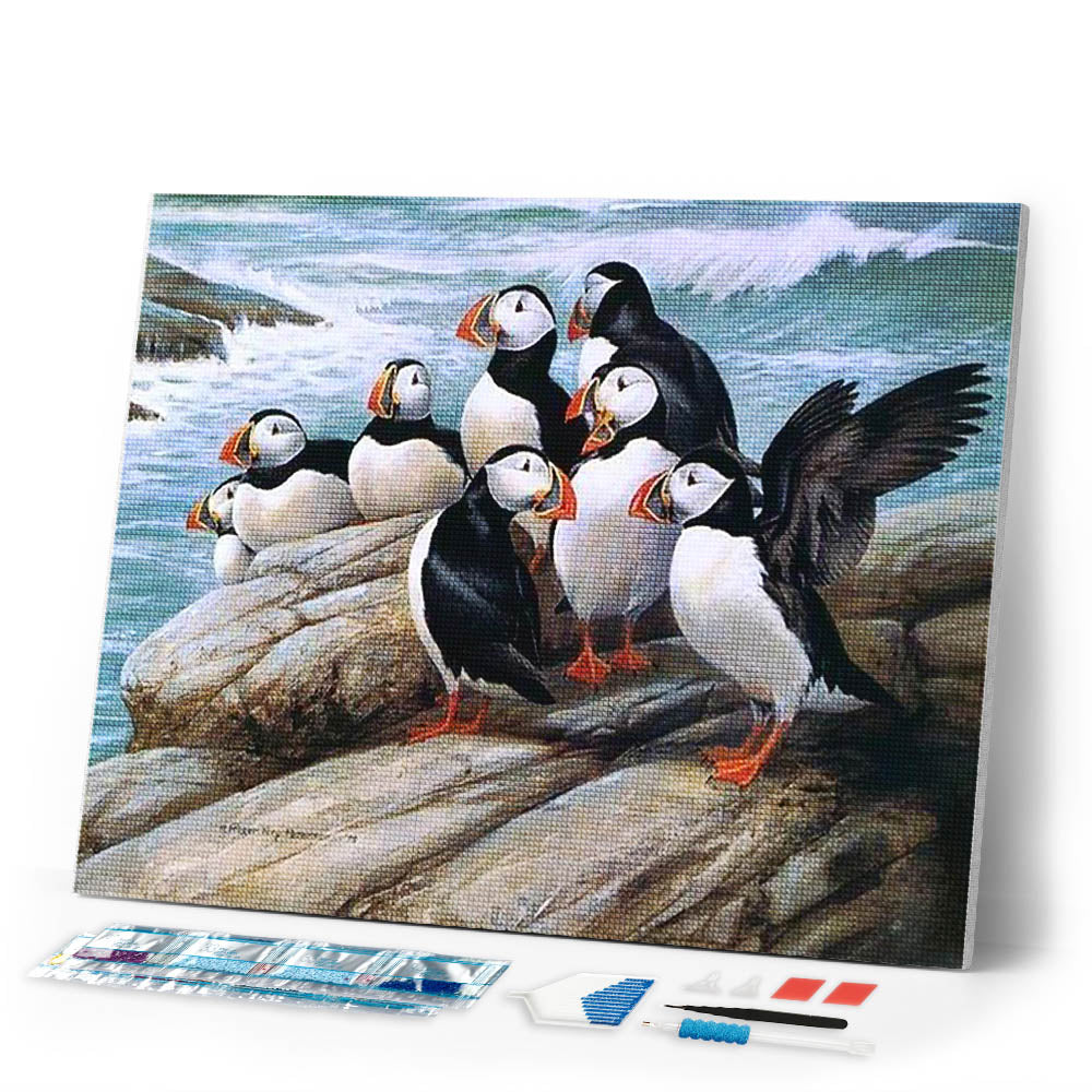 Diamond Painting | Diamond Painting - Birds in seaside | animals birds Diamond Painting Animals | FiguredArt