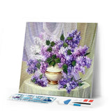 Diamond Painting | Diamond Painting - Vase of Purple Flowers | Diamond Painting Flowers flowers | FiguredArt