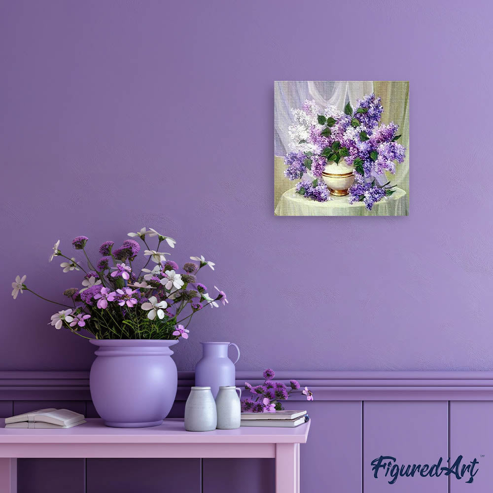 Diamond Painting - Vase of Purple Flowers