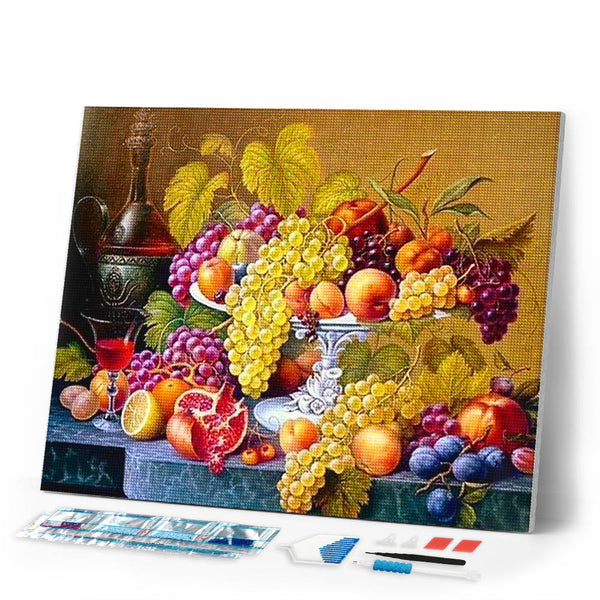 Diamond Painting | Diamond Painting - Fruit basket | Diamond Painting Flowers flowers | FiguredArt