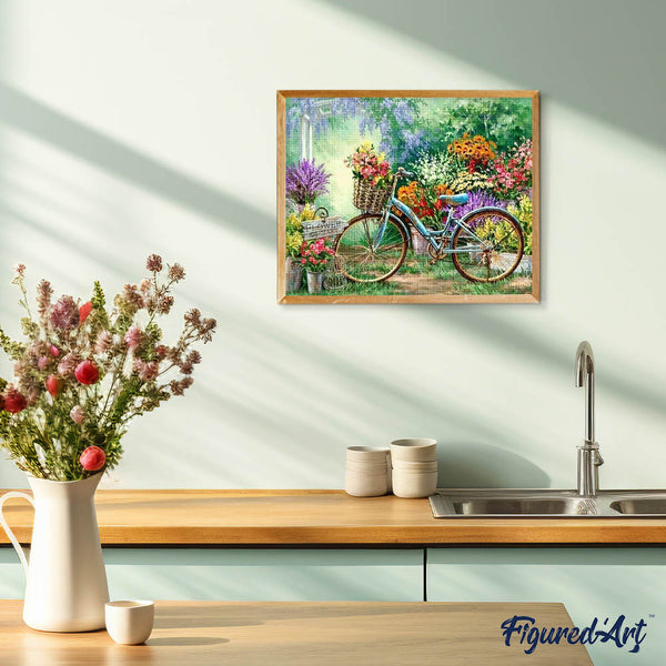 Diamond Painting - Bicycles and Flowers