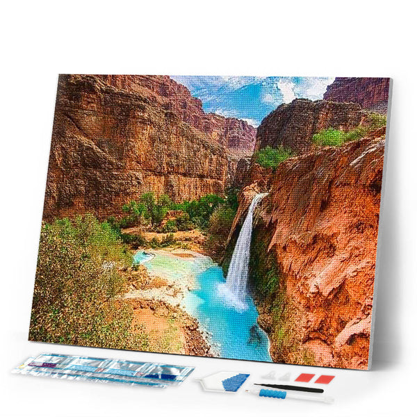 Diamond Painting | Diamond Painting - Waterfall in the Desert | Diamond Painting Landscapes landscapes | FiguredArt
