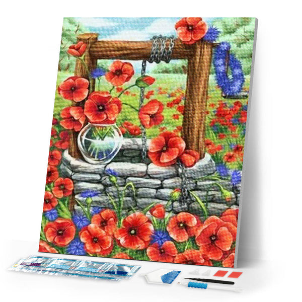 Diamond Painting | Diamond Painting - Poppies | Diamond Painting Flowers flowers | FiguredArt