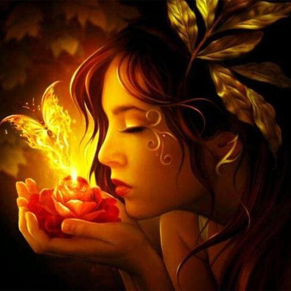 Diamond Painting - Woman and Butterfly