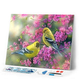 Diamond Painting | Diamond Painting - Flowering branch on Birds | animals birds Diamond Painting Animals | FiguredArt