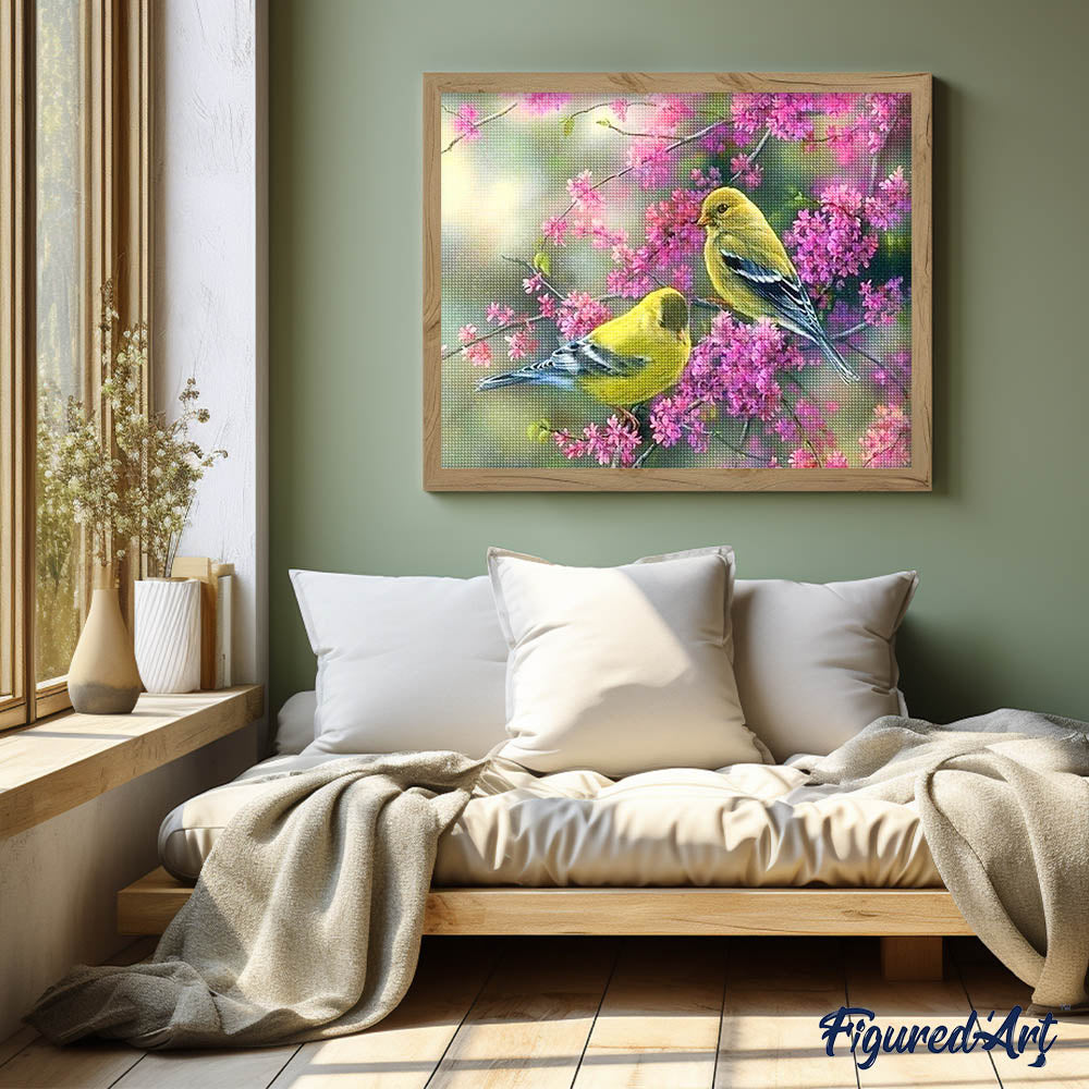 Diamond Painting - Flowering branch on Birds