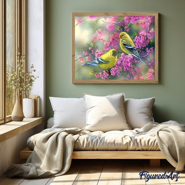 Diamond Painting - Flowering branch on Birds