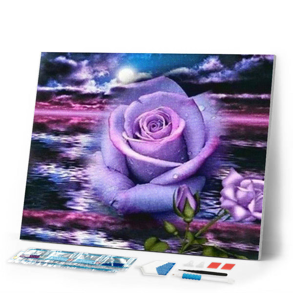 Diamond Painting | Diamond Painting - Rose and Sea | Diamond Painting Flowers flowers | FiguredArt