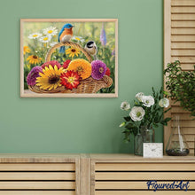 Load image into Gallery viewer, Diamond Painting - Flowers and Birds on the basket