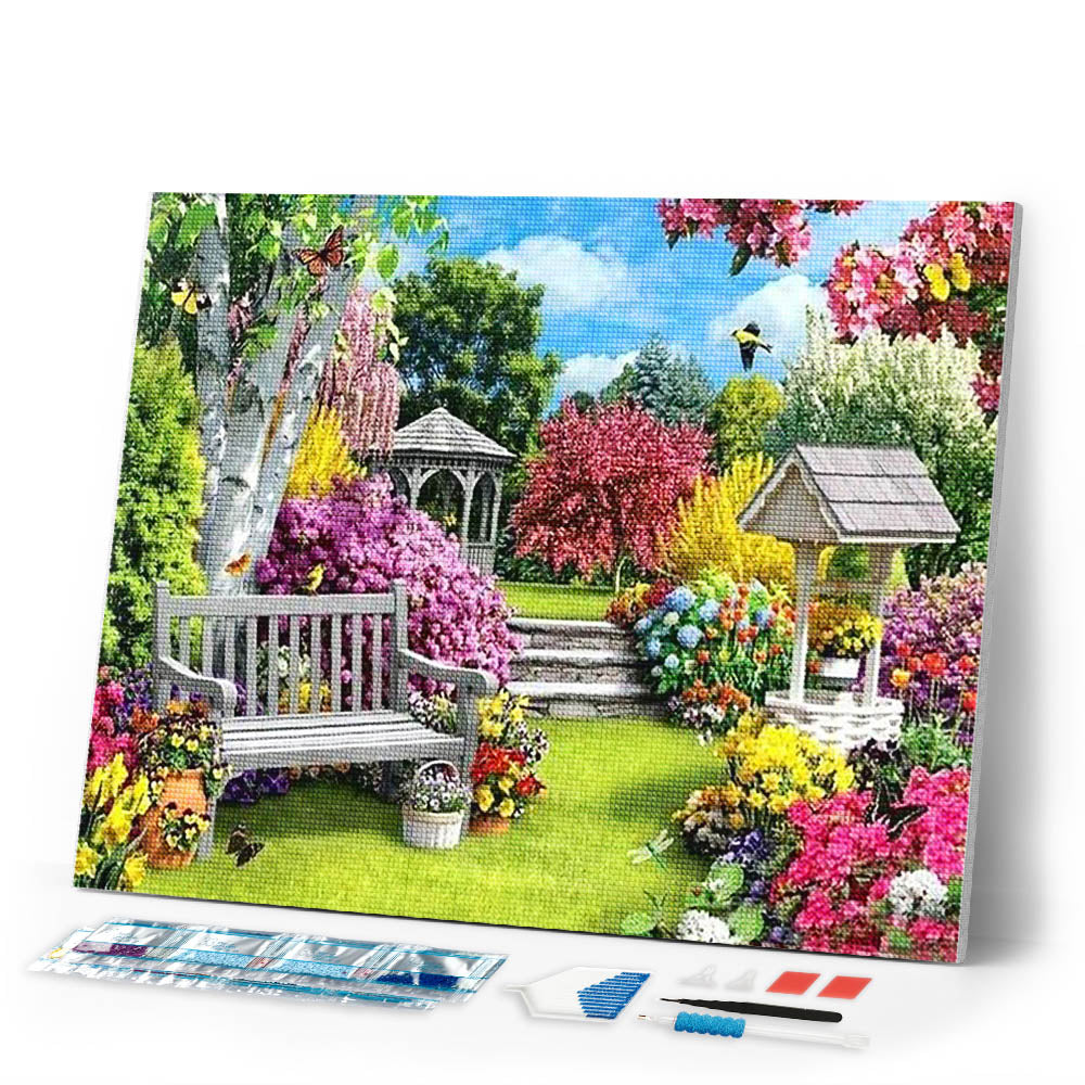Diamond Painting | Diamond Painting - Nice Garden | Diamond Painting Landscapes landscapes | FiguredArt
