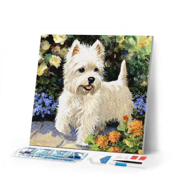 Diamond Painting | Diamond Painting - Dog Westie | animals Diamond Painting Animals dogs | FiguredArt