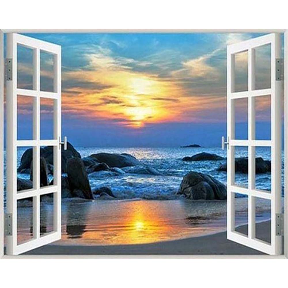 Diamond Painting - Sea View Window