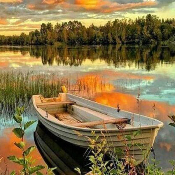 Diamond Painting - Boat on Lake