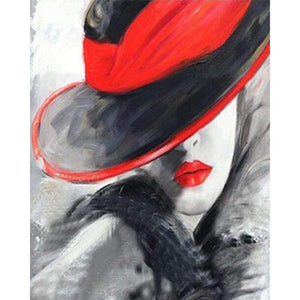 Diamond Painting - Woman in Red Hat