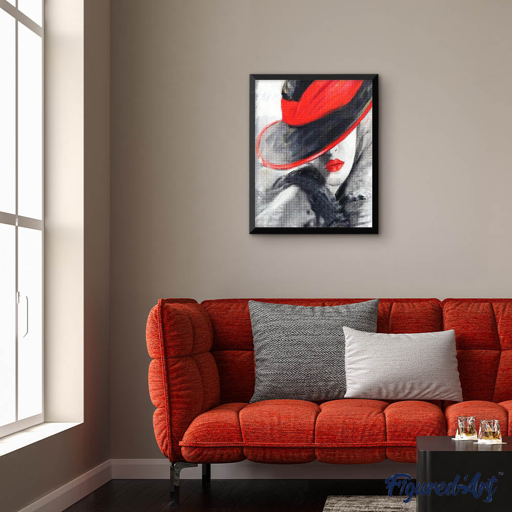 Diamond Painting - Woman in Red Hat