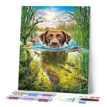 Load image into Gallery viewer, Diamond Painting - Dog in the stream