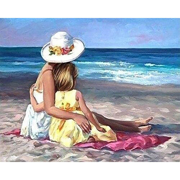 Diamond Painting - Family on the Beach