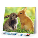 Diamond Painting | Diamond Painting - Rabbits Couple | animals Diamond Painting Animals rabbits | FiguredArt