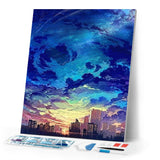 Diamond Painting | Diamond Painting - City and Big Sky | cities Diamond Painting Cities | FiguredArt