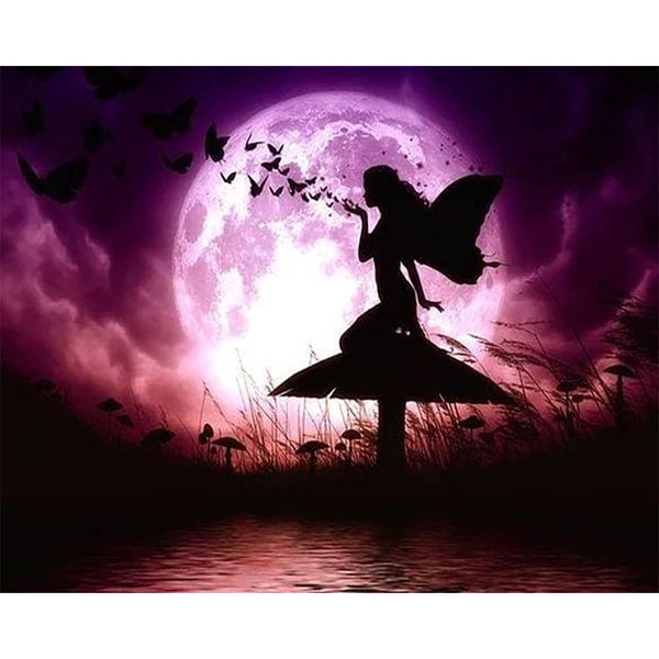Diamond Painting - Fairy and Full Moon