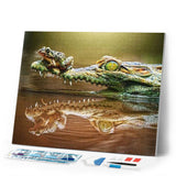 Diamond Painting | Diamond Painting - Frog and Crocodile | animals Diamond Painting Animals frogs | FiguredArt
