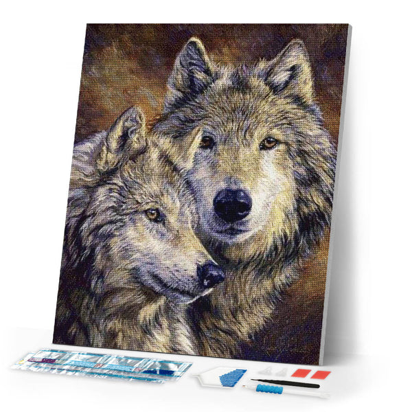 Diamond Painting | Diamond Painting - Wolves Portrait | animals Diamond Painting Animals rabbits wolves | FiguredArt