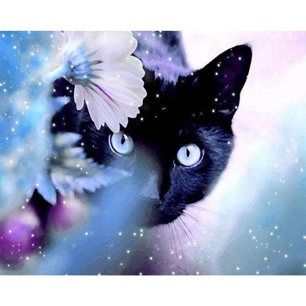 Diamond Painting - Cat and Flower
